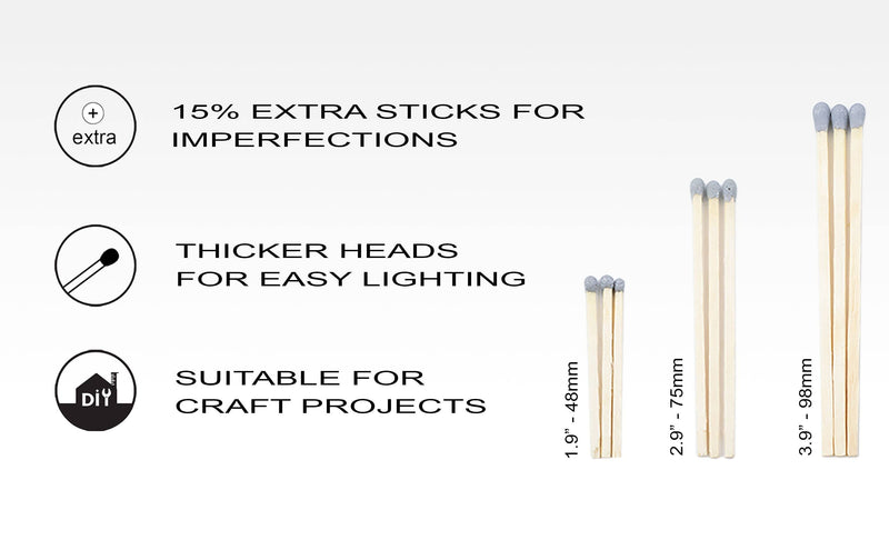 4" Brown Tip Matchsticks - Matches, Bulk, Loose 100 pcs