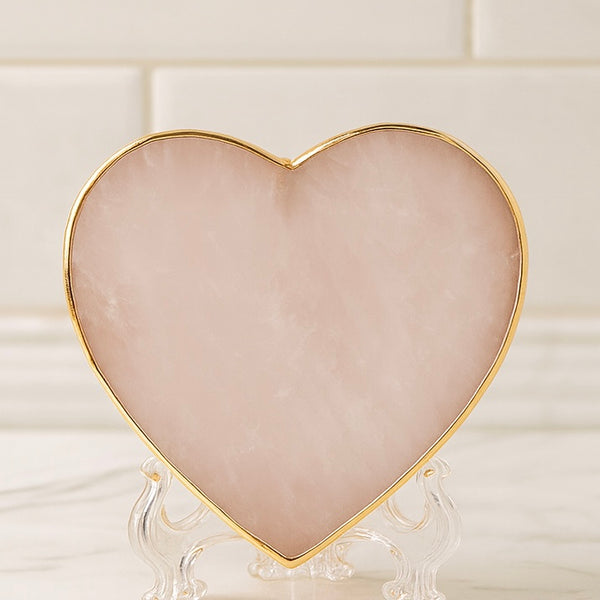 Rose Quartz Heart Coaster