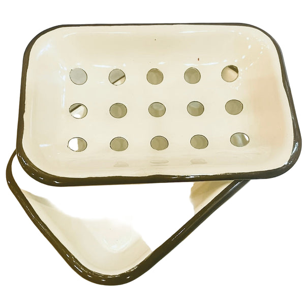 Dish - Enamel Soap Tray - Cream