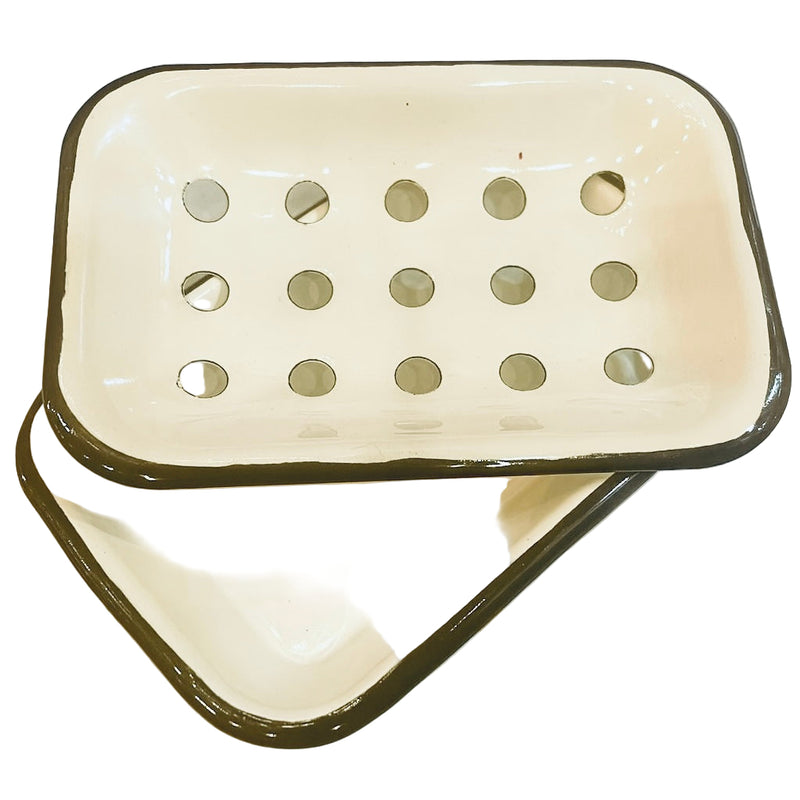 Dish - Enamel Soap Tray - Cream