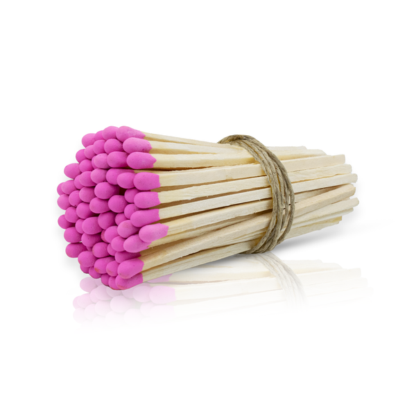4" Pink Tip Matchsticks - Matches, Bulk, Loose 100 pcs