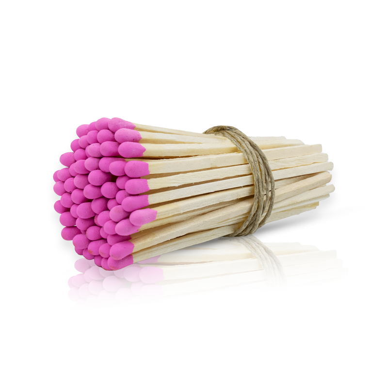 4" Pink Tip Matchsticks - Matches, Bulk, Loose 100 pcs