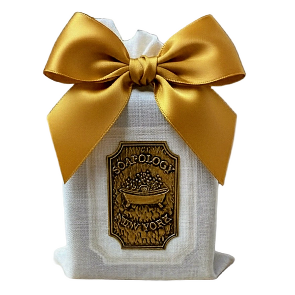 Gilded Linen Wrapped Soap Sack