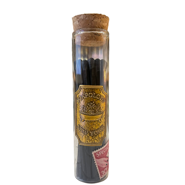 Small Gilded Match Jar - Black (Various Stamps)