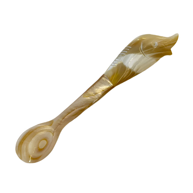 Spoon: White Fish Shaped Mother Of Pearl