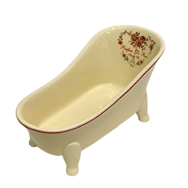 Soap Dish - Large Ceramic Bathtub Soap Dish - Parfum De Roses