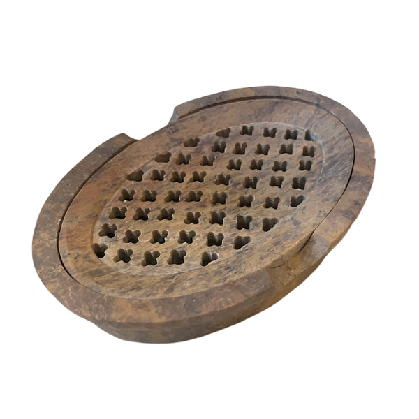 Handmade Soapstone Soap Tray - Round Light Monet