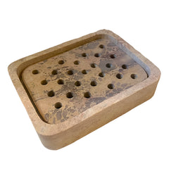 Handmade Soapstone Soap Tray - Light Rectangle
