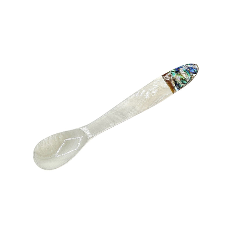 Spoon: Mother of Pearl White with Multi-Color Tip