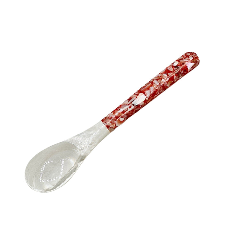 Spoon: Mother of Pearl Red Handle