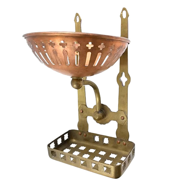 Brass Antique Victorian Sponge & Soap Holder - Wall Mount
