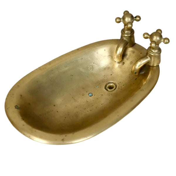 Vintage Brass Bathtub Soap Dish Tray