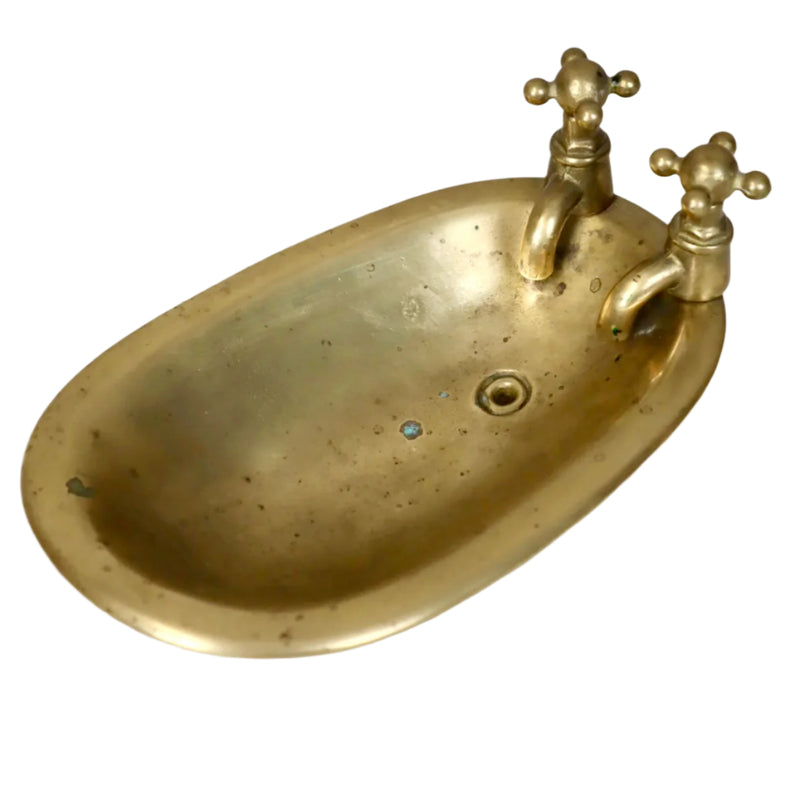 Vintage Brass Bathtub Soap Dish Tray