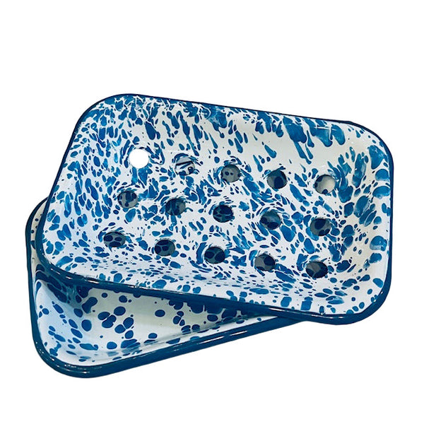 Soap Dish - Enamel Soap Tray - Marbled