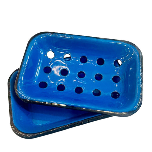 Soap Dish - Enamel Soap Tray - Blue