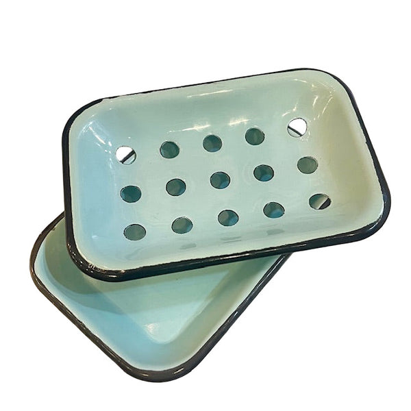 Soap Dish - Enamel Soap Tray - Robins Egg Blue