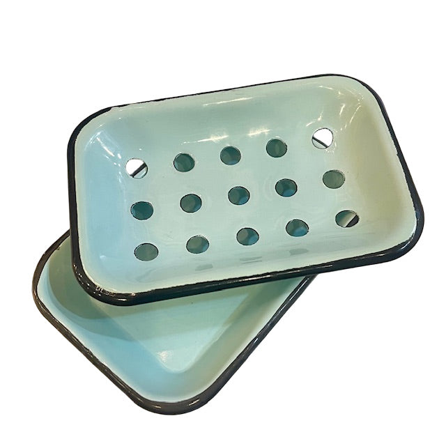 Soap Dish - Enamel Soap Tray - Robins Egg Blue