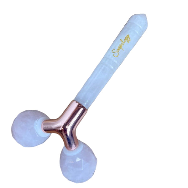 Dual Facial Massage Roller - Rose Quartz