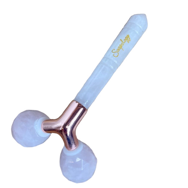 Dual Facial Massage Roller - Rose Quartz