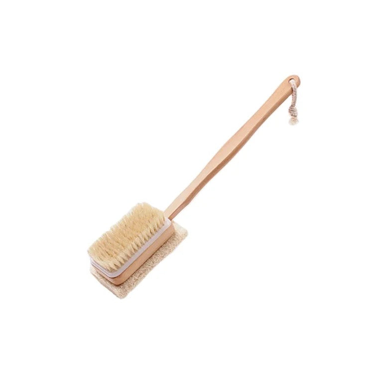 Rectangular Dual Loofah and Exfoliating Shower Brush