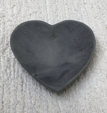 Soapstone Grey Heart Soap Dish