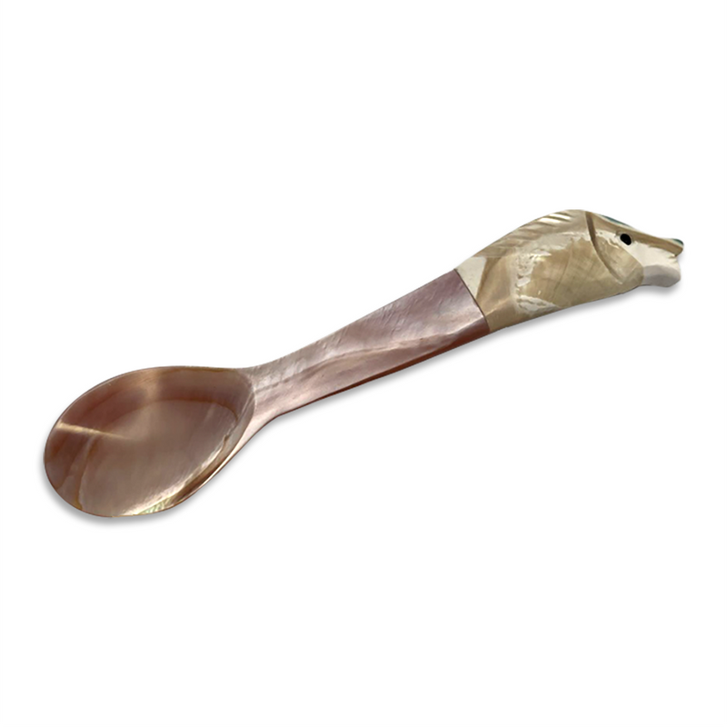 Spoon: Fish Shaped Pink Mother Of Pearl