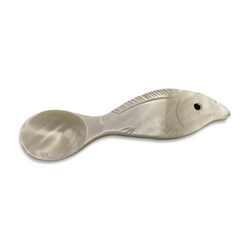 Spoon: White Fish Shaped Mother Of Pearl
